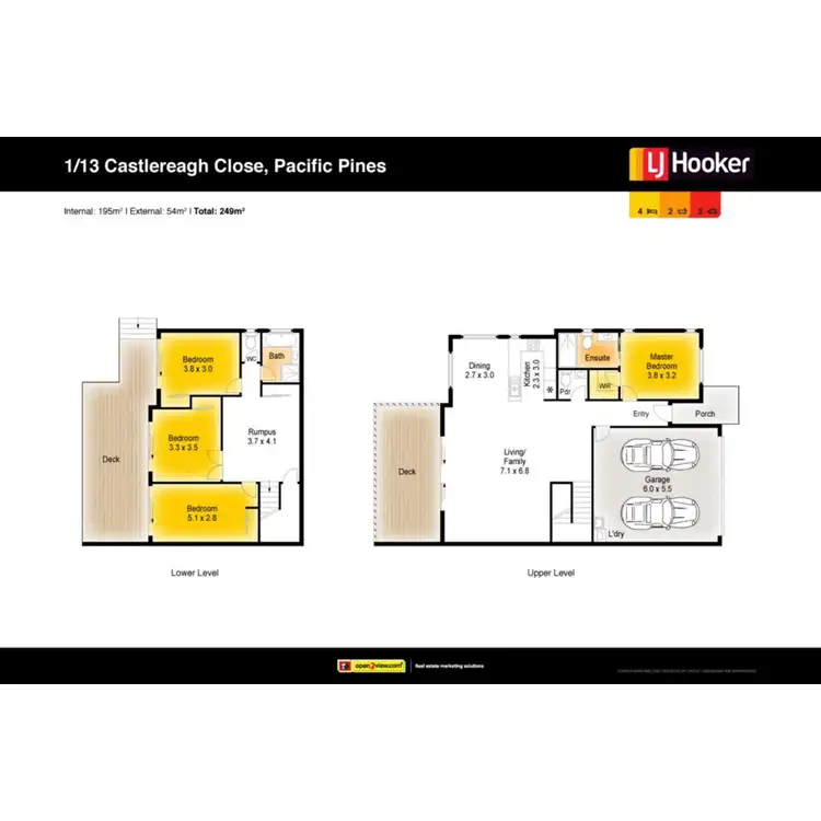 Floorplan of Homely semi-detached listing, 1/13 Castlereagh Close, Pacific Pines QLD 4211