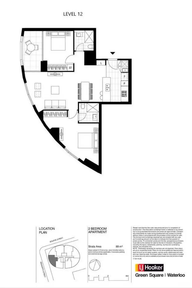 Floorplan of Homely apartment listing, A1202/2-6 Ebsworth Street, Zetland NSW 2017
