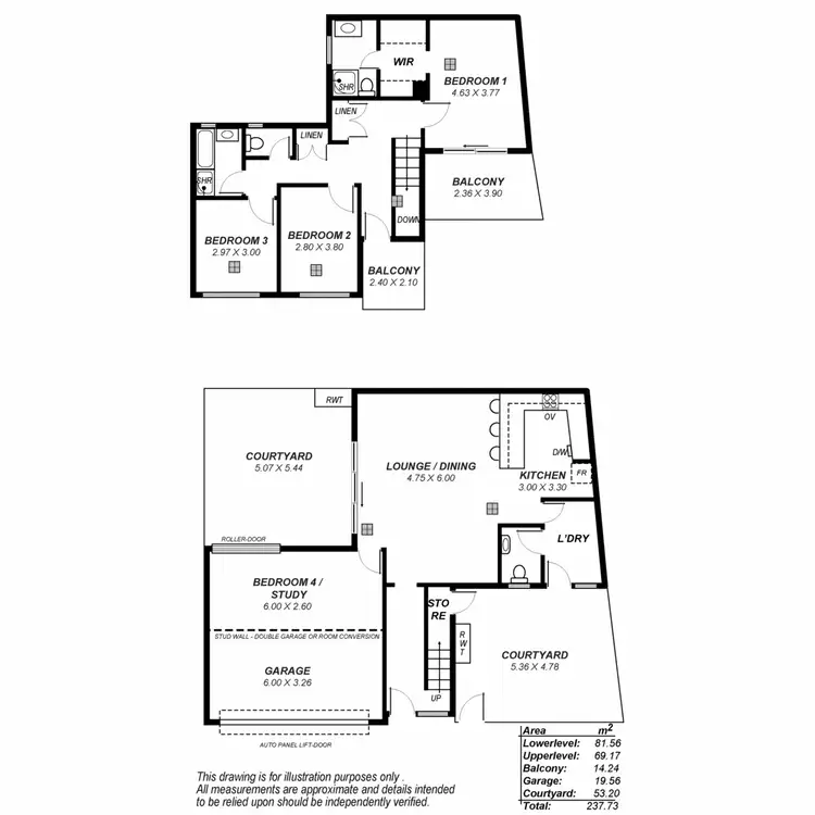 Floorplan of Homely townhouse listing, 4/234 Anzac Highway, Plympton SA 5038