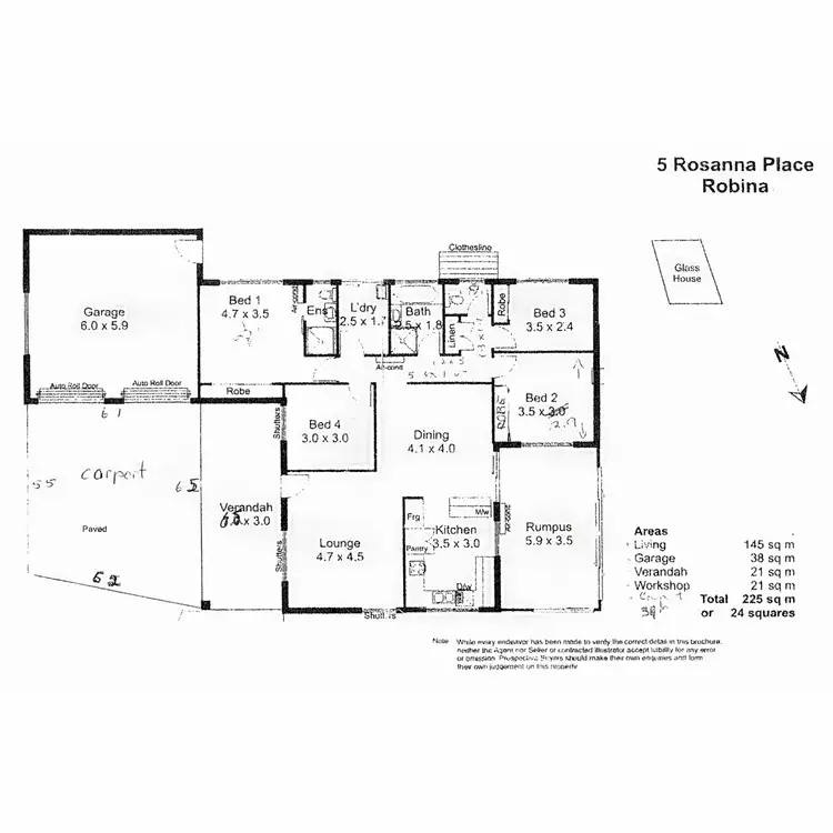 Floorplan of Homely house listing, 5 Rosanna Place, Robina QLD 4226