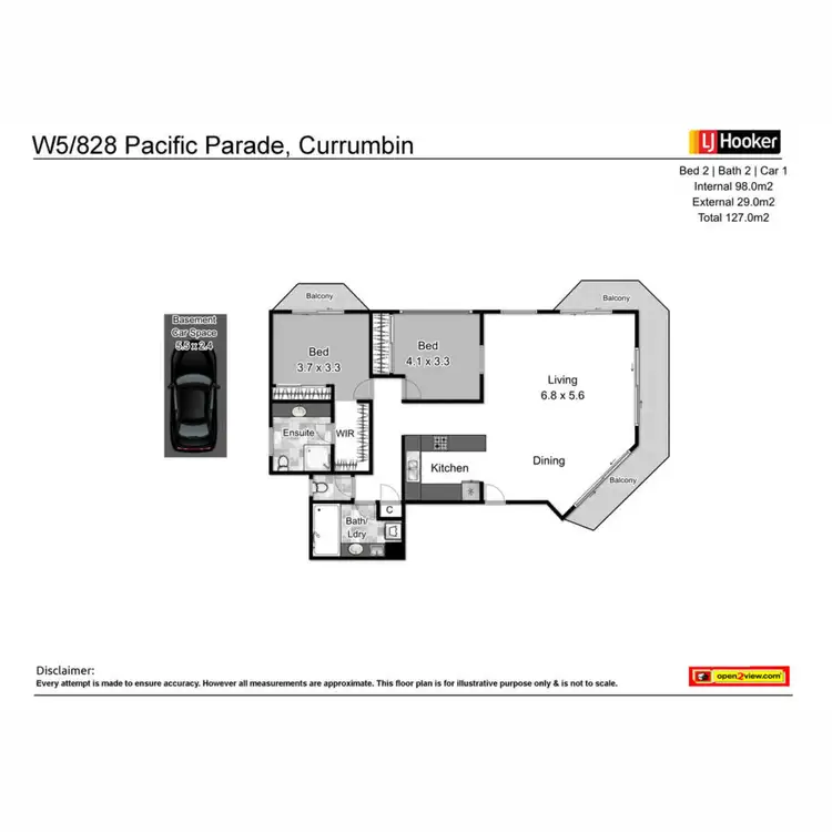 Floorplan of Homely apartment listing, W5/828 Pacific Parade, Currumbin QLD 4223
