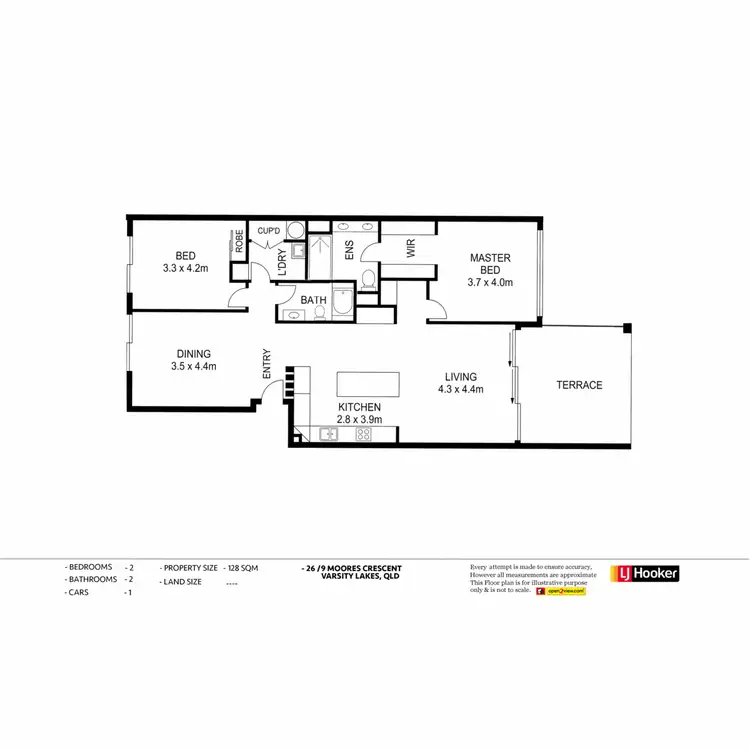 Floorplan of Homely unit listing, 26/9 Moores Crescent, Varsity Lakes QLD 4227
