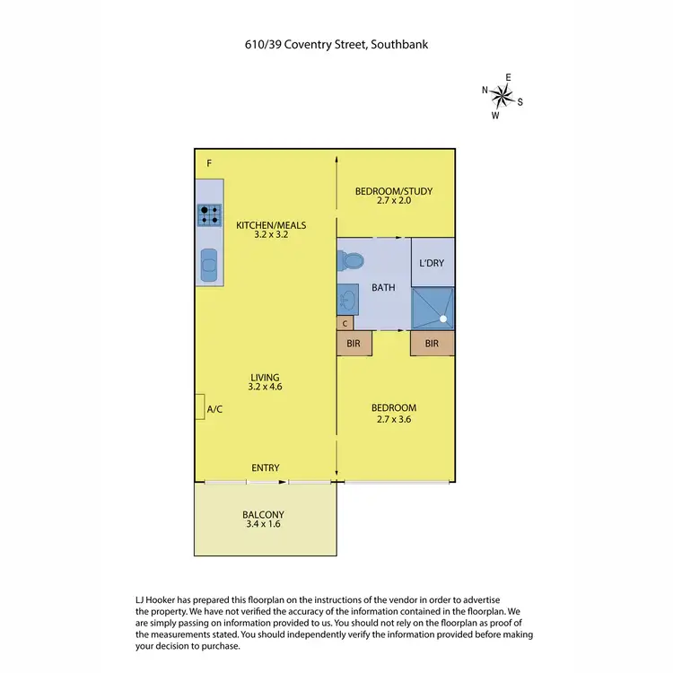 Floorplan of Homely apartment listing, 610/39 Coventry Street, Southbank VIC 3006