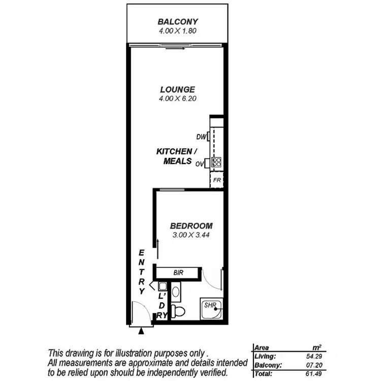 Floorplan of Homely unit listing, 1105/96 North Terrace, Adelaide SA 5000
