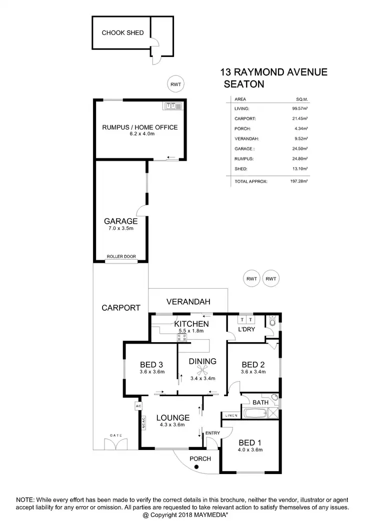 Floorplan of Homely house listing, 13 Raymond Avenue, Seaton SA 5023