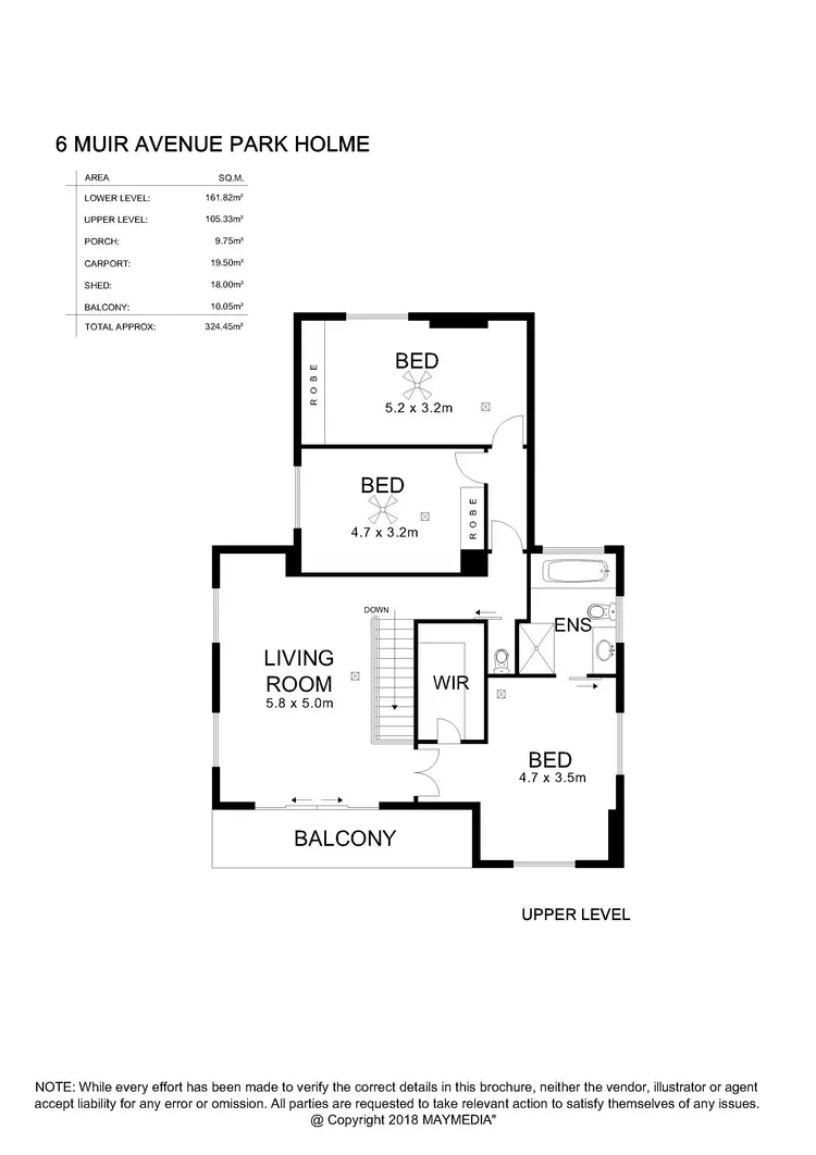 Floorplan of Homely house listing, 6 Muir Avenue, Park Holme SA 5043