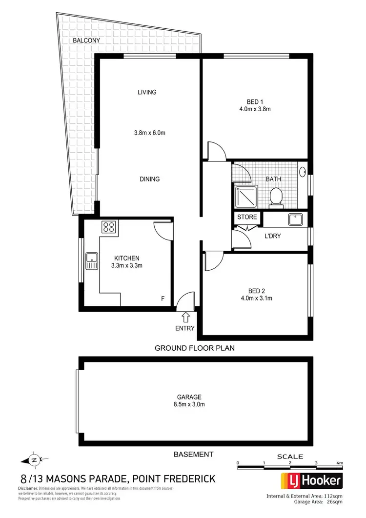 Floorplan of Homely unit listing, 8/13 Masons Parade, Point Frederick NSW 2250