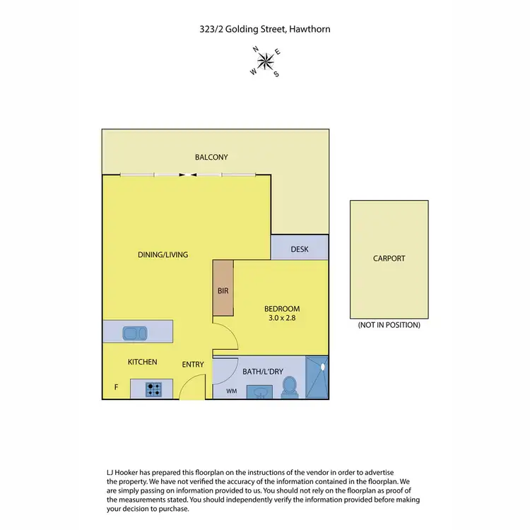 Floorplan of Homely apartment listing, 323/2 Golding Street, Hawthorn VIC 3122