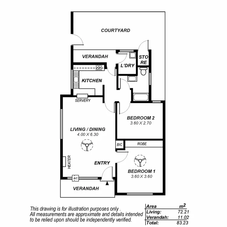 Floorplan of Homely unit listing, 1/16 Craddock Street, Broadview SA 5083