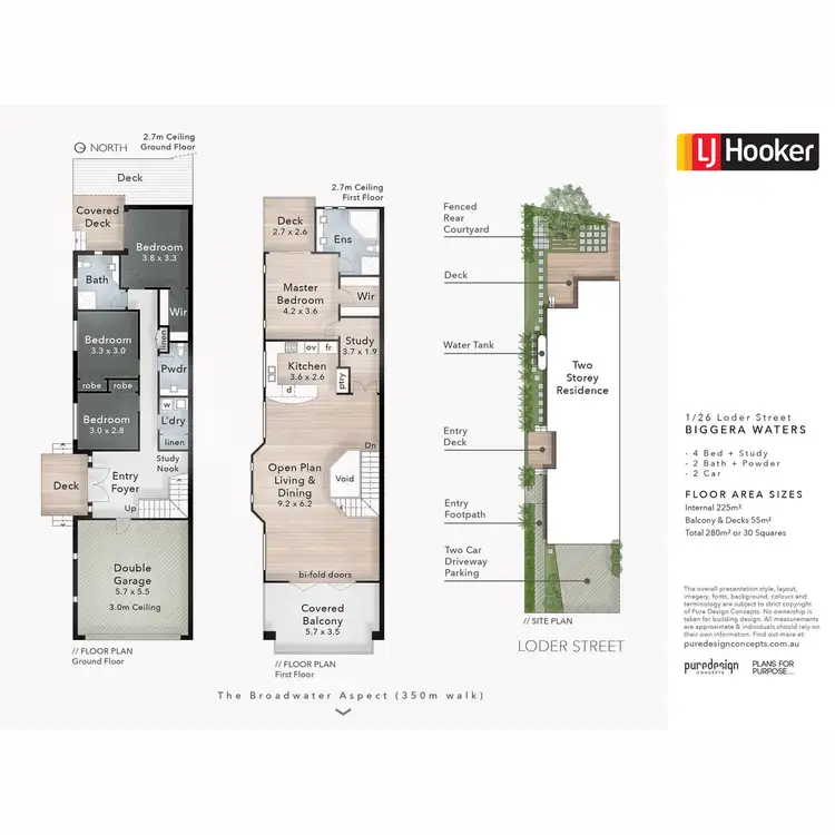 Floorplan of Homely semi-detached listing, 1/26 Loder Street, Biggera Waters QLD 4216