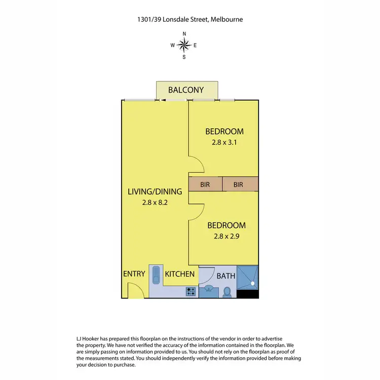 Floorplan of Homely apartment listing, 1301/39 Lonsdale Street, Melbourne VIC 3000