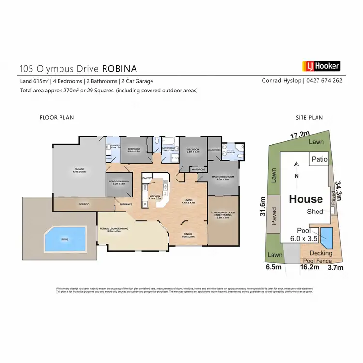 Floorplan of Homely house listing, 105 Olympus Drive, Robina QLD 4226