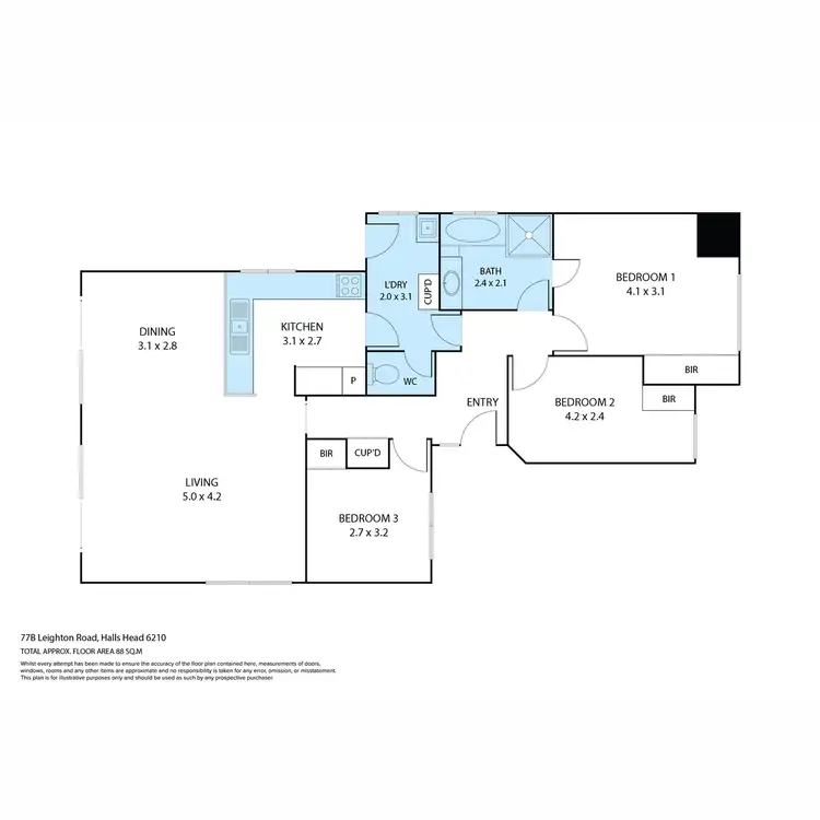 Floorplan of Homely unit listing, 77B Leighton Road, Halls Head WA 6210