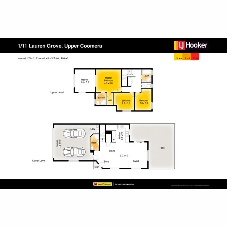 Floorplan of Homely semi-detached listing, 1/11 Lauren Grove, Upper Coomera QLD 4209