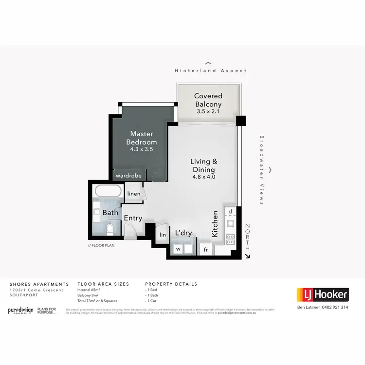 Floorplan of Homely unit listing, 1703/1 Como Crescent, Southport QLD 4215