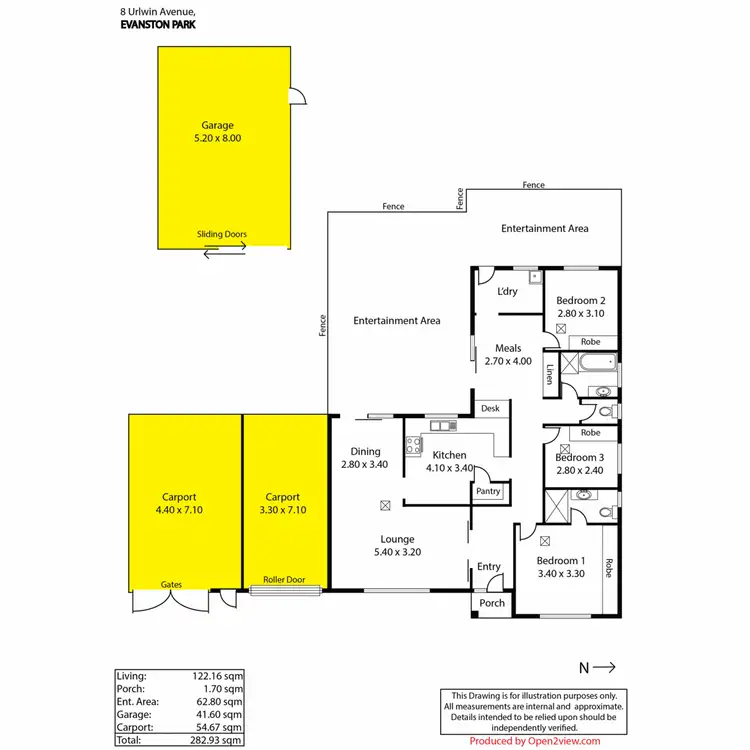 Floorplan of Homely house listing, 8 Urlwin Avenue, Evanston Park SA 5116