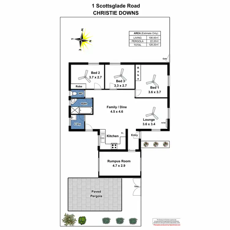 Floorplan of Homely house listing, 1 Scottsglade Road, Christie Downs SA 5164