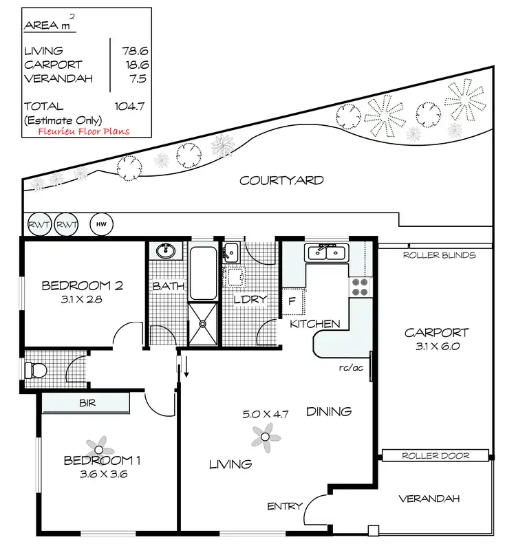 Floorplan of Homely unit listing, Unit 1/95 Crozier Road, Victor Harbor SA 5211