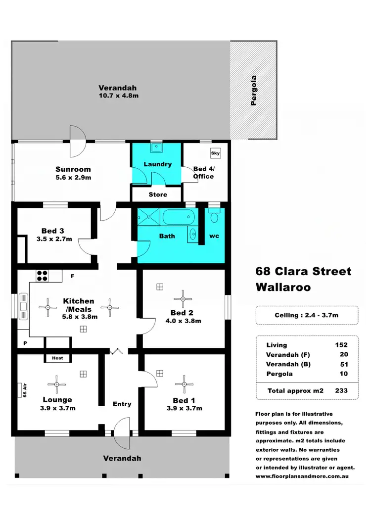 Floorplan of Homely house listing, 68 Clara Street, Wallaroo SA 5556