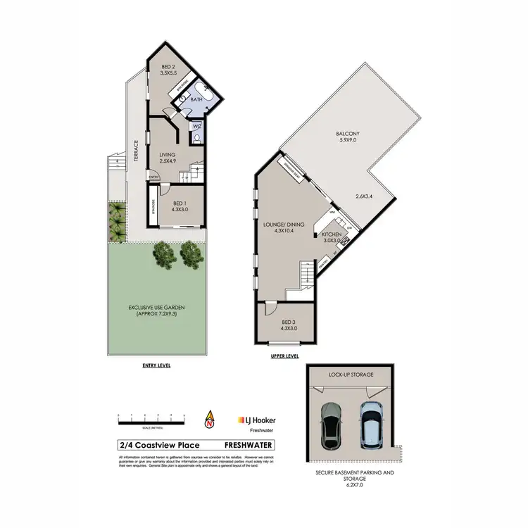 Floorplan of Homely apartment listing, 2/4 Coastview Place, Freshwater NSW 2096