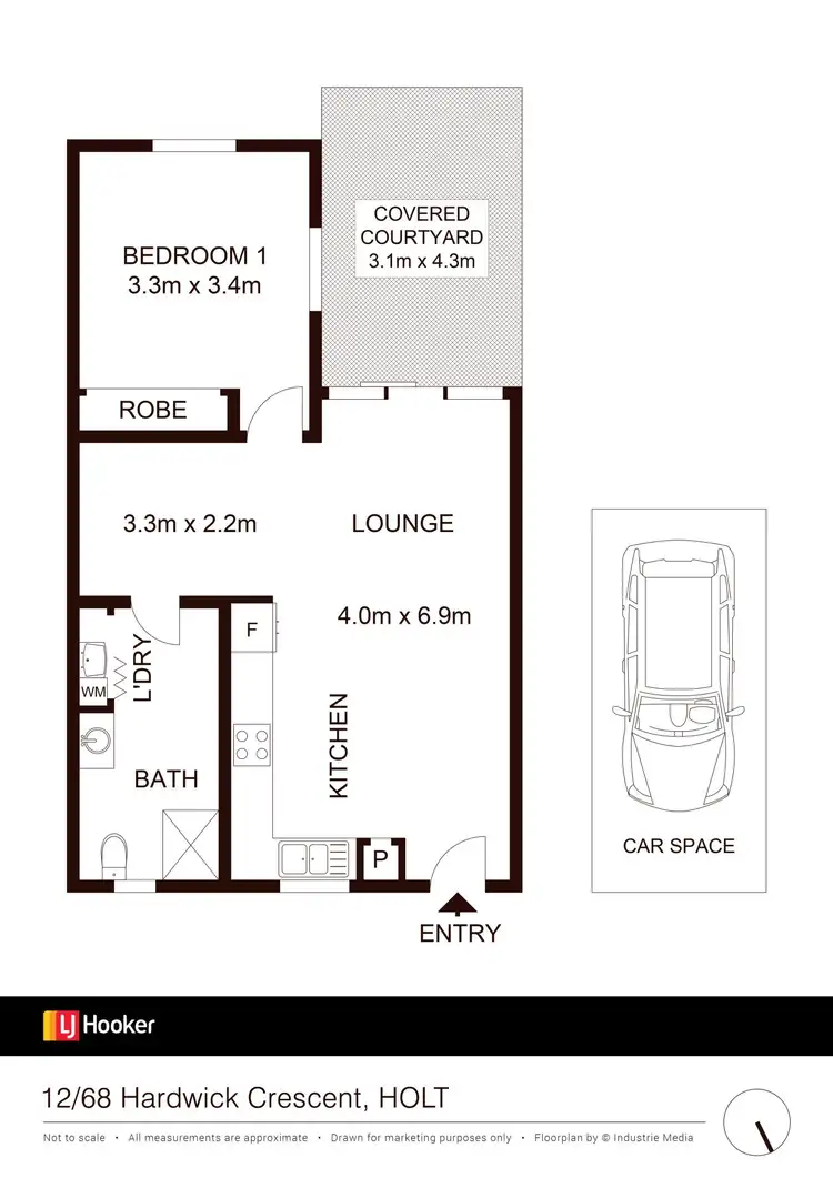 Floorplan of Homely unit listing, 12/68 Hardwick Crescent, Holt ACT 2615