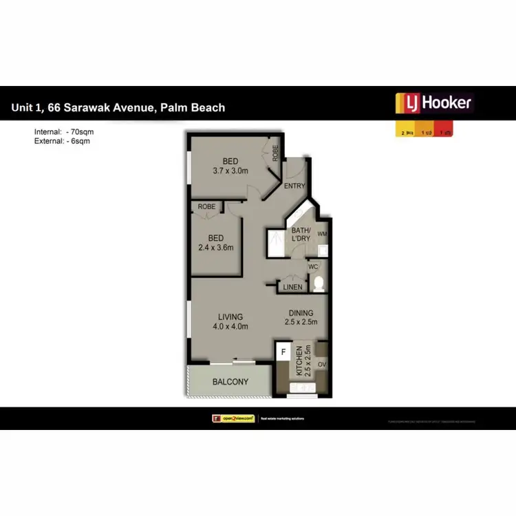 Floorplan of Homely unit listing, 1/66 Sarawak Avenue, Palm Beach QLD 4221