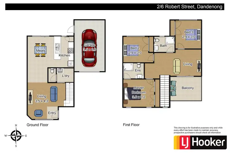Floorplan of Homely townhouse listing, 2/6 Robert Street, Dandenong VIC 3175