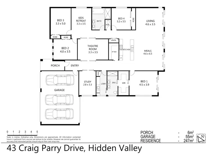 Floorplan of Homely house listing, 43 Craig Parry Drive, Hidden Valley VIC 3756