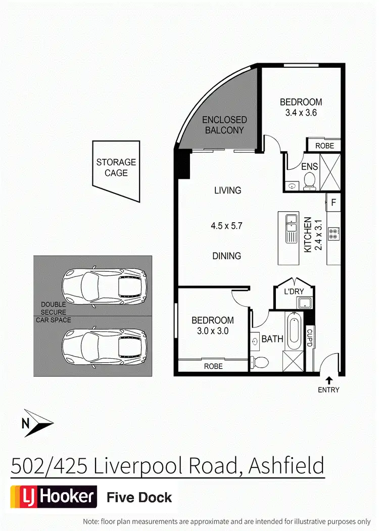 Floorplan of Homely apartment listing, 502/425 Liverpool Road, Ashfield NSW 2131