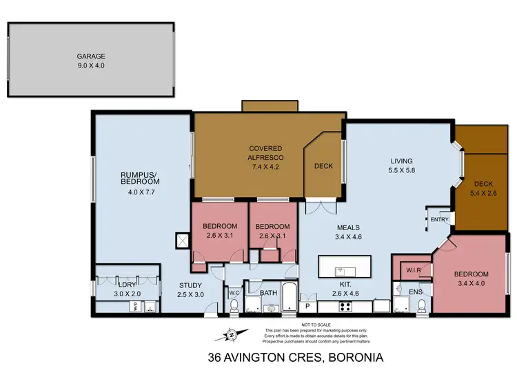 Floorplan of Homely house listing, 36 Avington Crescent, Boronia VIC 3155