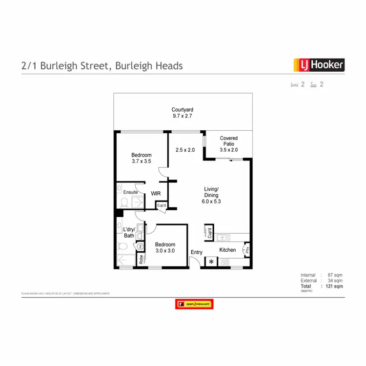 Floorplan of Homely unit listing, 2/1 Burleigh Street, Burleigh Heads QLD 4220