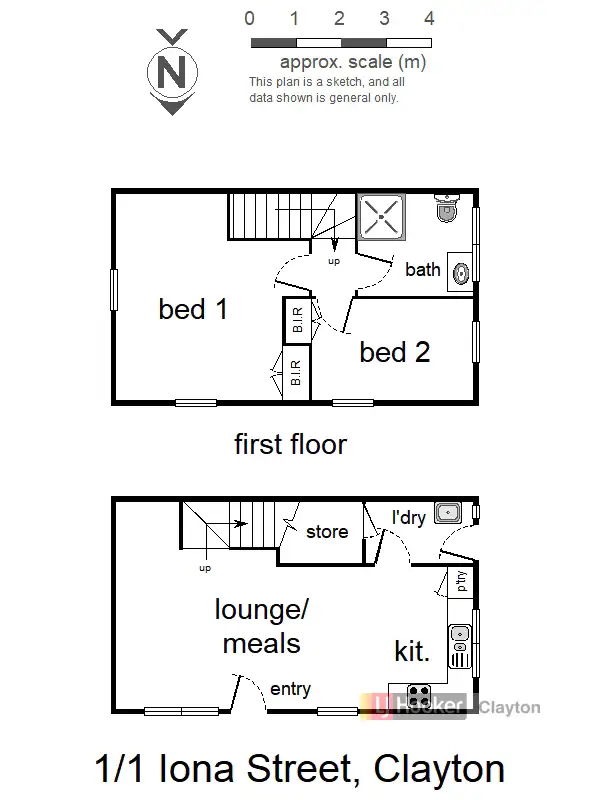 Floorplan of Homely townhouse listing, Unit 1/1 Iona Street, Clayton VIC 3168