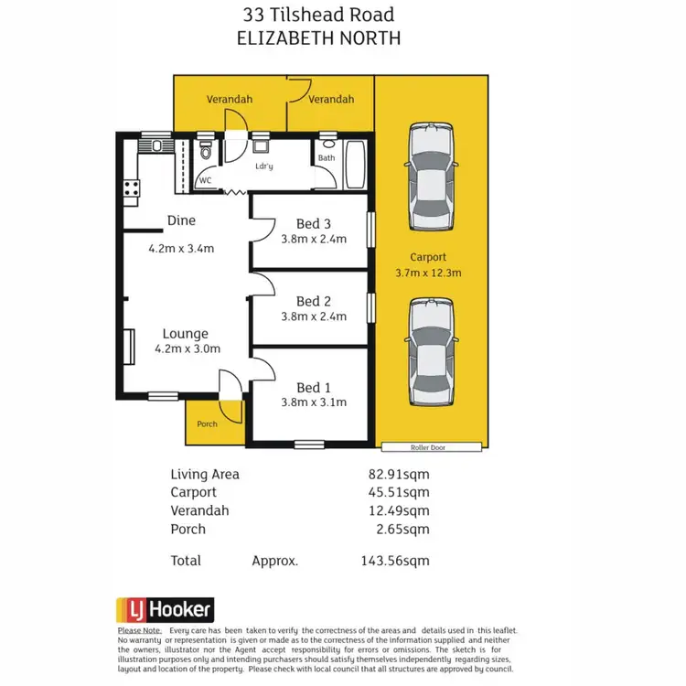 Floorplan of Homely semi-detached listing, 33 Tilshead Road, Elizabeth North SA 5113