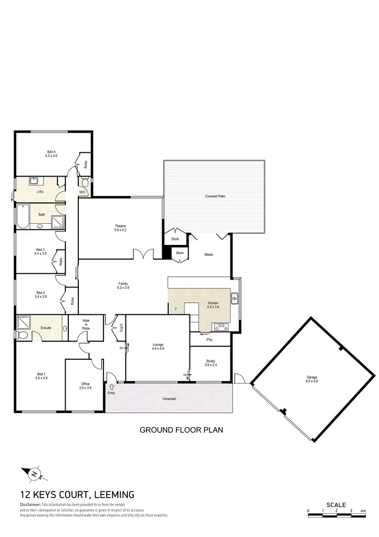 Floorplan of Homely house listing, 12 Keys Court, Leeming WA 6149