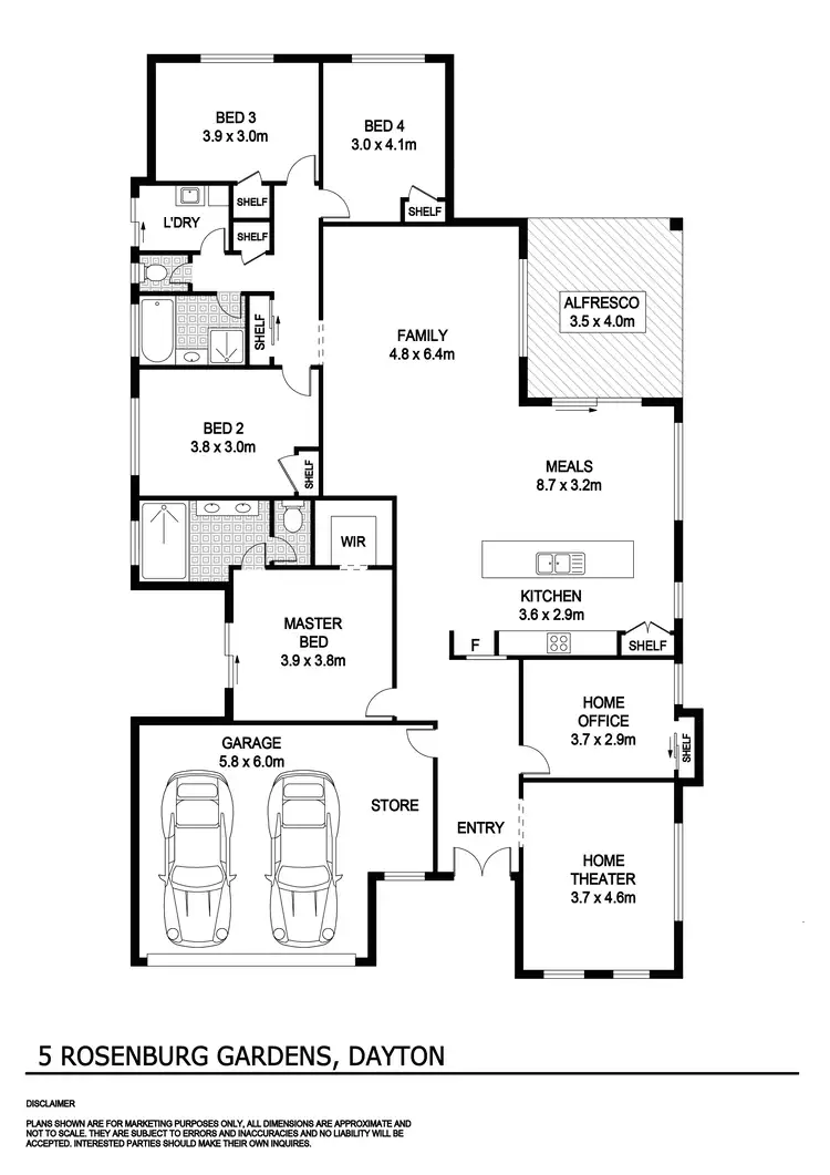 Floorplan of Homely house listing, 5 Rosenburg Gardens, Dayton WA 6055