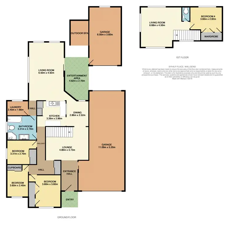 Floorplan of Homely house listing, 9 Philp Place, Wallsend NSW 2287