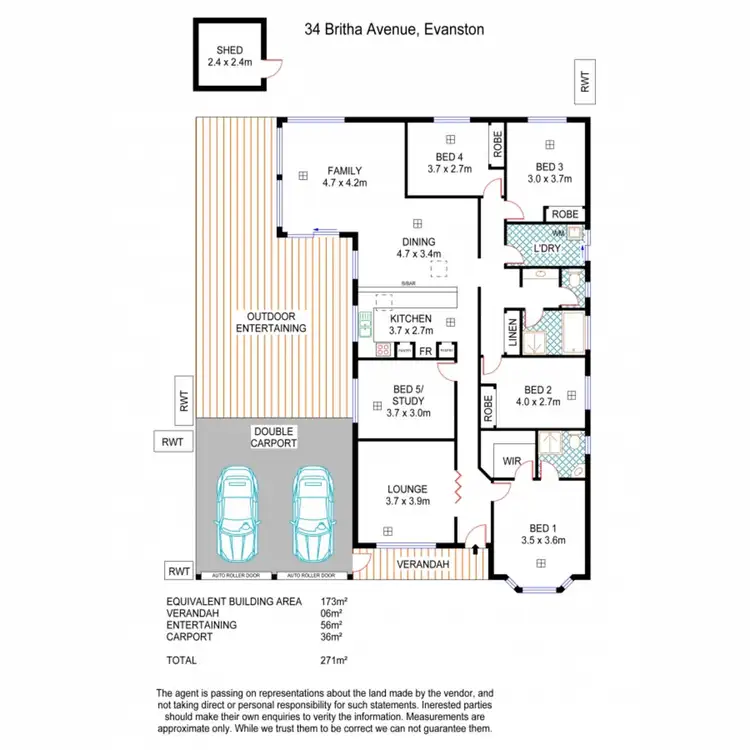 Floorplan of Homely house listing, 34 Britha Avenue, Evanston SA 5116