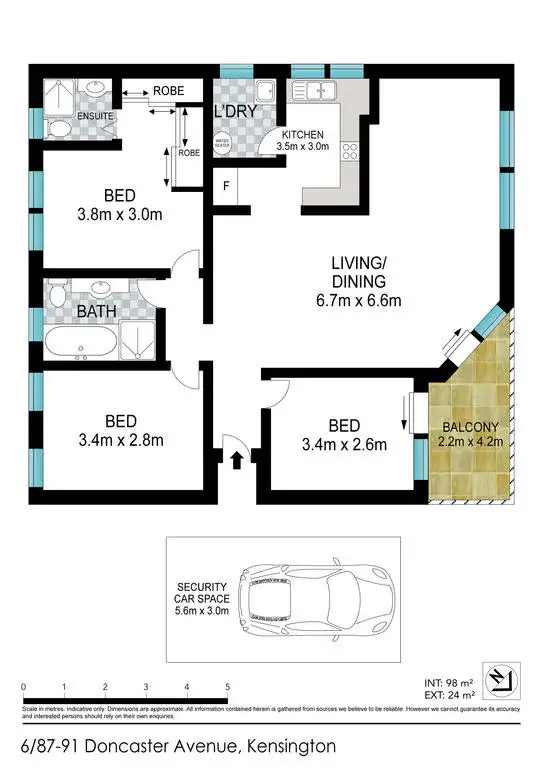 Floorplan of Homely apartment listing, 6/87-91 Doncaster Avenue, Kensington NSW 2033