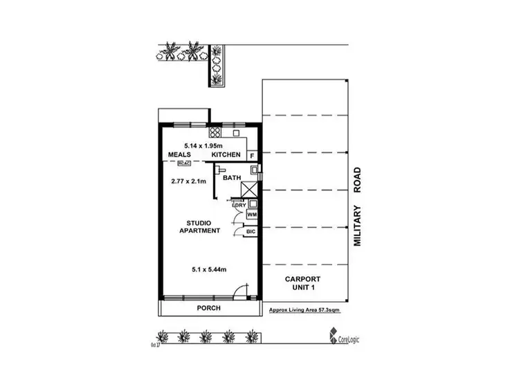 Floorplan of Homely unit listing, 1/493 Military Road, Grange SA 5022