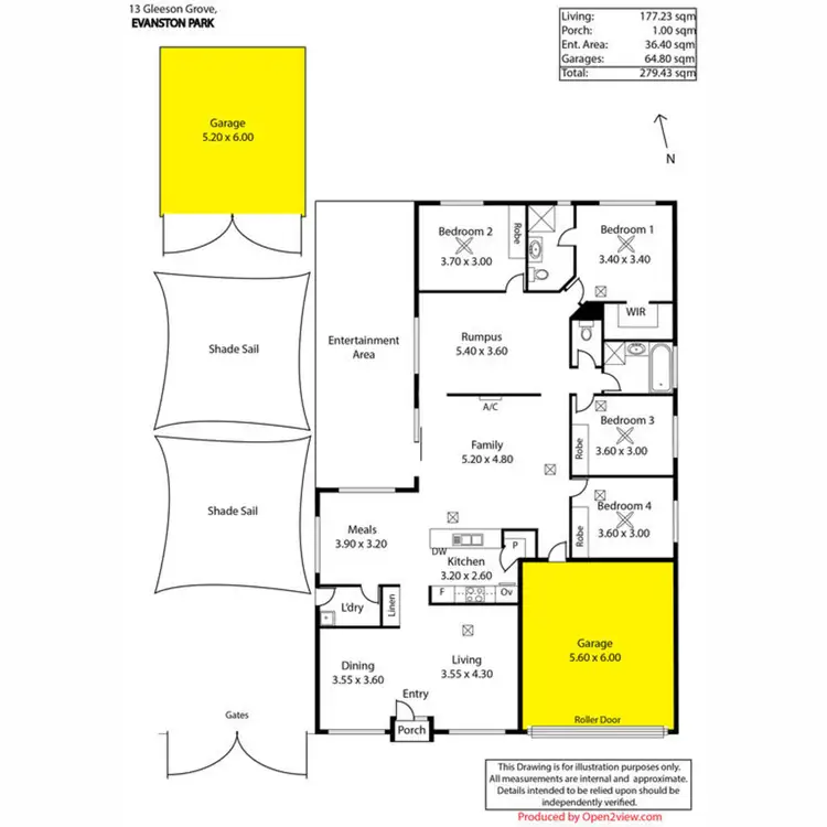 Floorplan of Homely house listing, 13 Gleeson Grove, Evanston Park SA 5116
