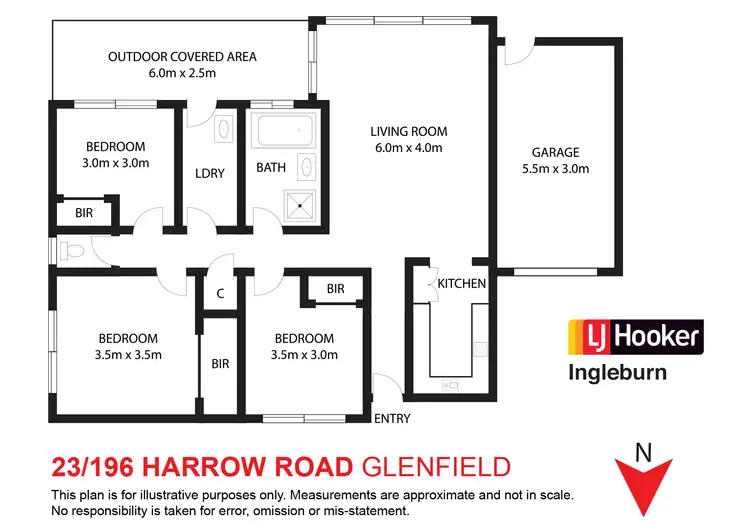 Floorplan of Homely villa listing, 23/196-200 Harrow Road, Glenfield NSW 2167