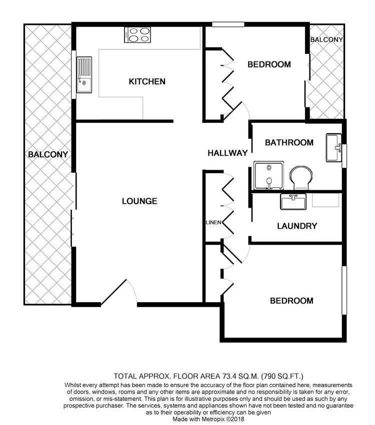 Floorplan of Homely apartment listing, 8/77 Cleary Street, Hamilton NSW 2303