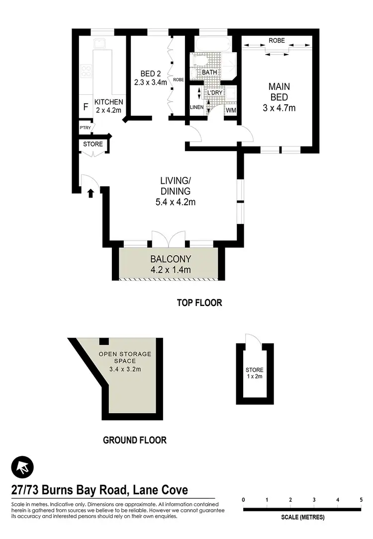 Floorplan of Homely unit listing, 27/73-75 Burns Bay Road, Lane Cove NSW 2066
