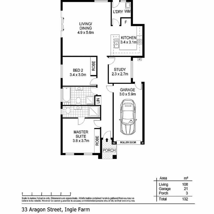 Floorplan of Homely house listing, 33 Aragon Road, Ingle Farm SA 5098
