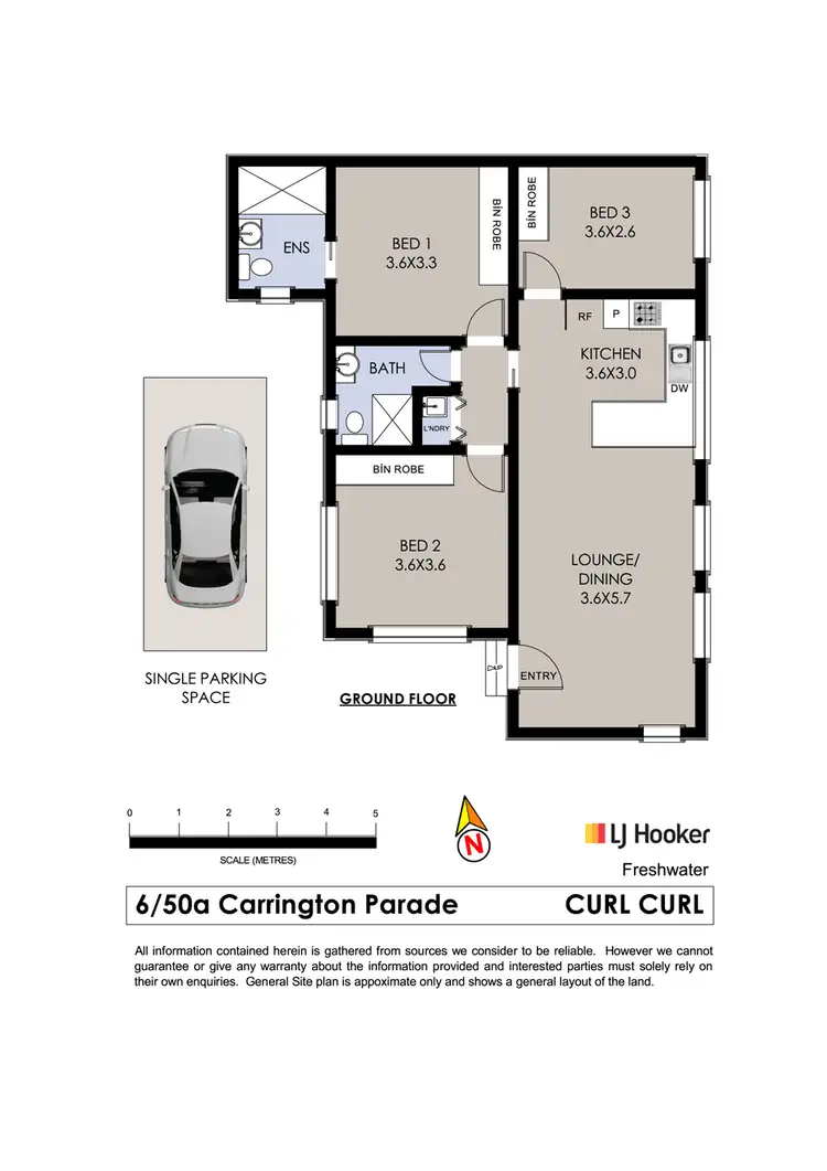 Floorplan of Homely unit listing, 6/50a Carrington Parade, Curl Curl NSW 2096