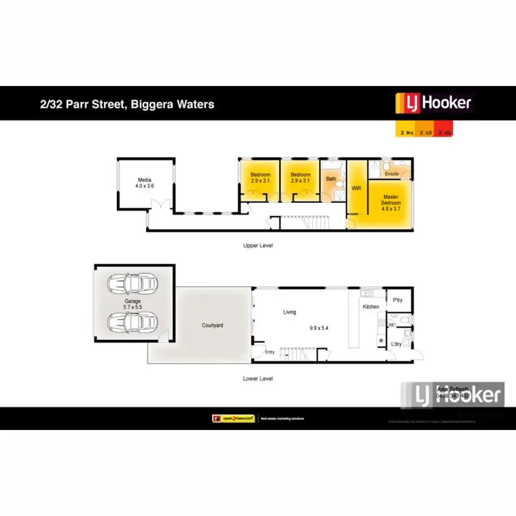 Floorplan of Homely semi-detached listing, 2/32 Parr Street, Biggera Waters QLD 4216