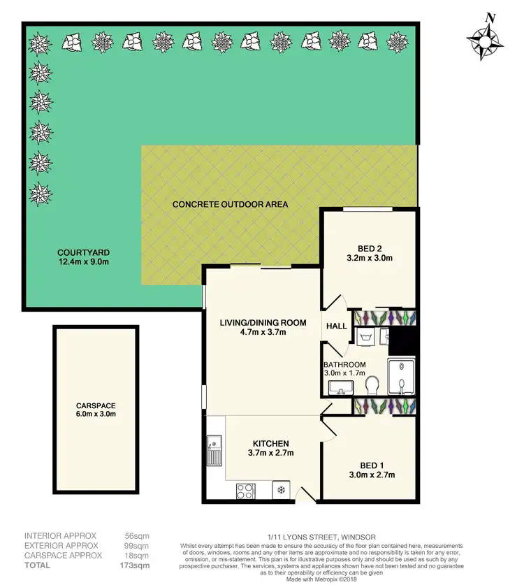 Floorplan of Homely apartment listing, 1/11 Lyons Terrace, Windsor QLD 4030