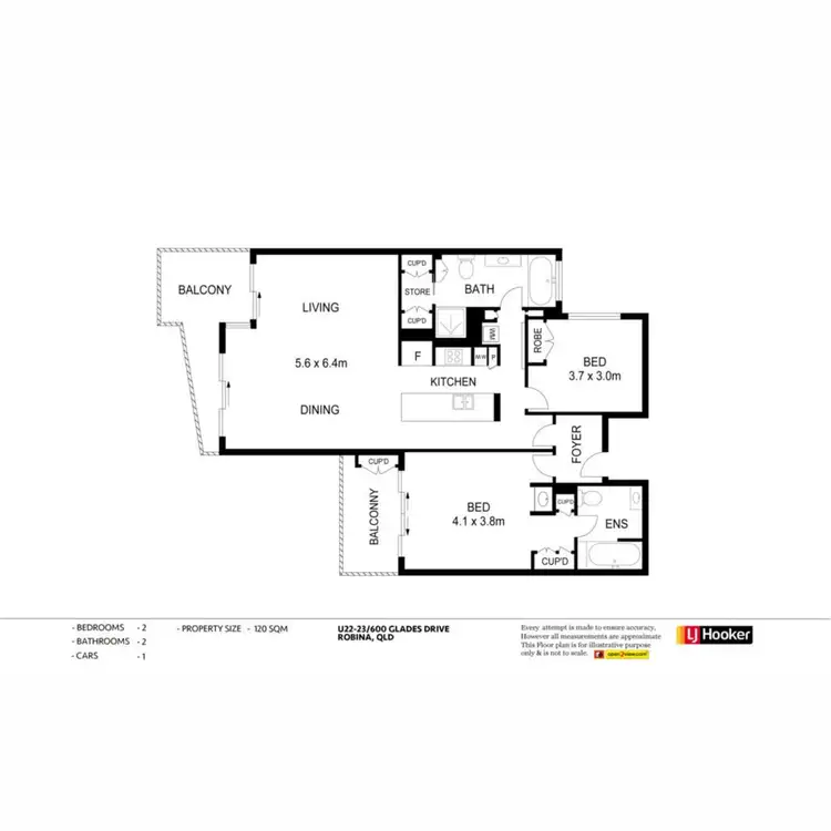 Floorplan of Homely unit listing, 22-23/600 Glades Drive, Robina QLD 4226