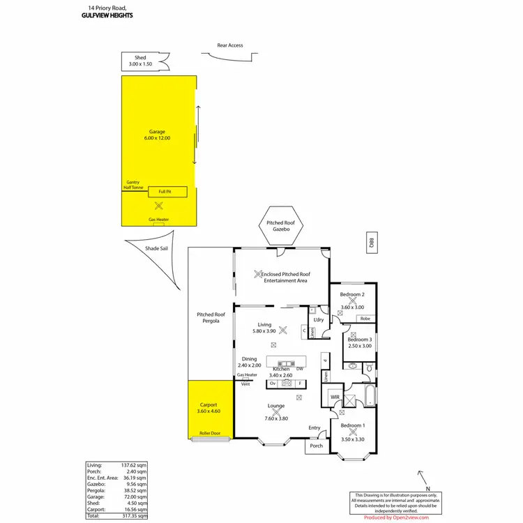 Floorplan of Homely house listing, 14 Priory Road, Gulfview Heights SA 5096