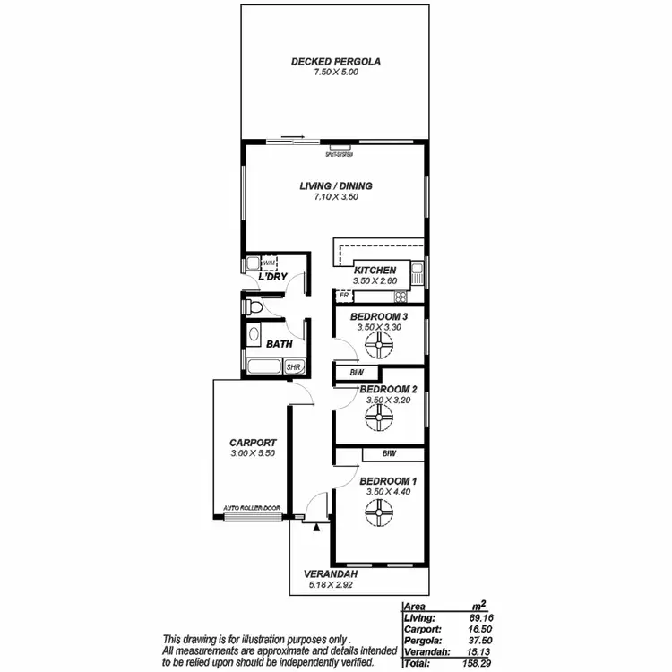 Floorplan of Homely unit listing, 1/58 Pompoota Road, Modbury SA 5092